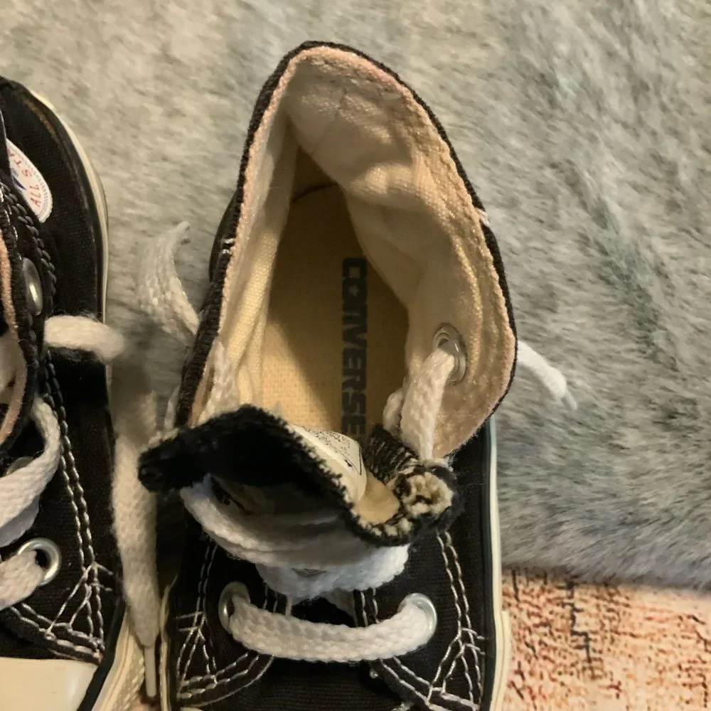 Converse Kid’s Black & White High-Top Sneakers Size 4